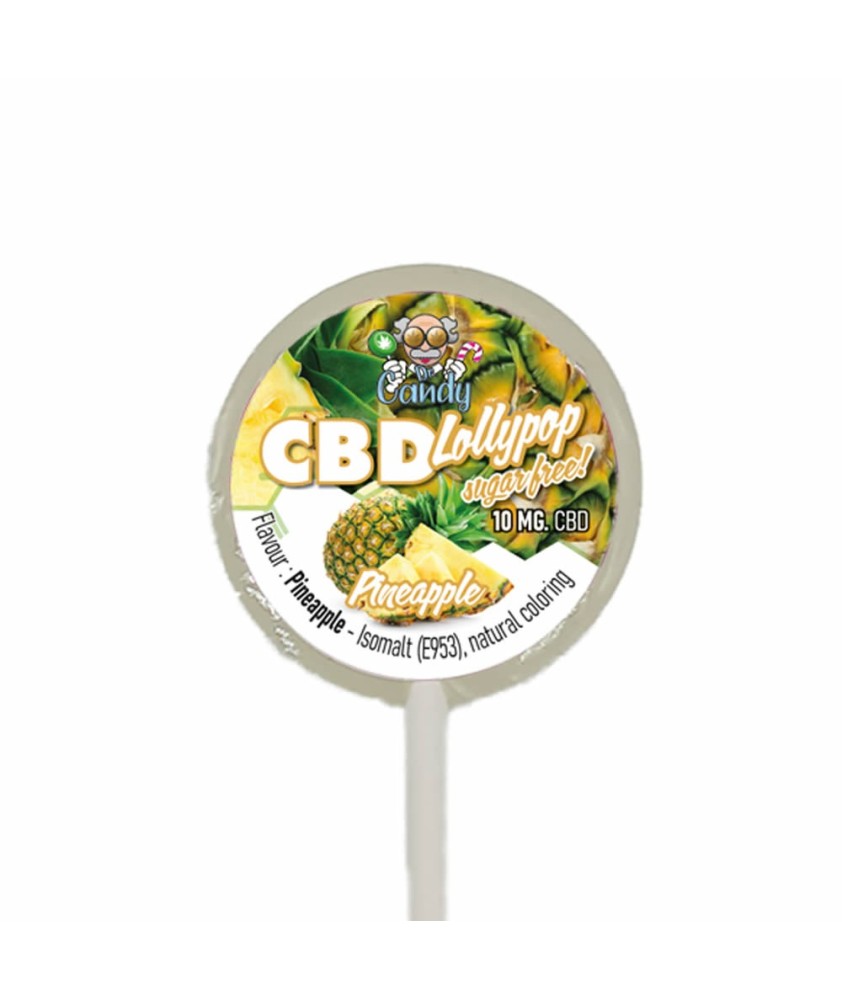 CBD Lolly's Pineapple 10 mg - 6 stuks CBD Lolly's Pineapple 10 mg - 6 stuks